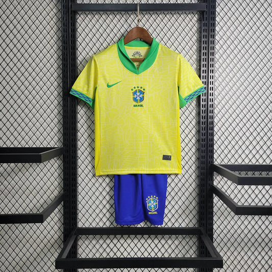 2024 Brazil Home Football Shirt Kids Size 1:1 FTBL4ALL