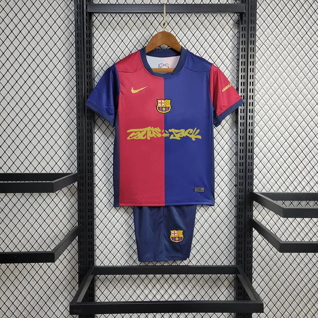 2024/2025 Barcelona x Travis Scott Kids Size Football Jersey FTBL4ALL