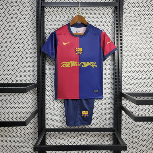 2024/2025 Barcelona x Travis Scott Kids Size Football Jersey FTBL4ALL