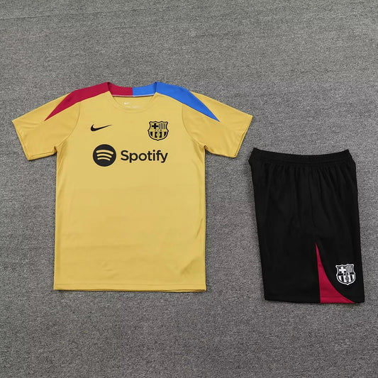2024/2025 Barcelona pre-match training Glod Shirt+Shorts 1:1 Thai Quality FTBL4ALL