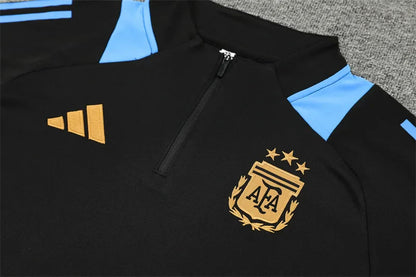 2024/2025 Argentina Half-Pull Tracksuit Black FTBL4ALL