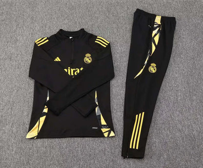 2024/2025 Real Madrid Half-Pull Tracksuit Black 1:1 Thai Quality FTBL4ALL