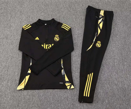 2024/2025 Real Madrid Half-Pull Tracksuit Black 1:1 Thai Quality FTBL4ALL