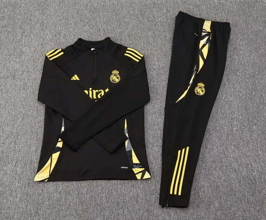 2024/2025 Real Madrid Half-Pull Tracksuit Black 1:1 Thai Quality FTBL4ALL