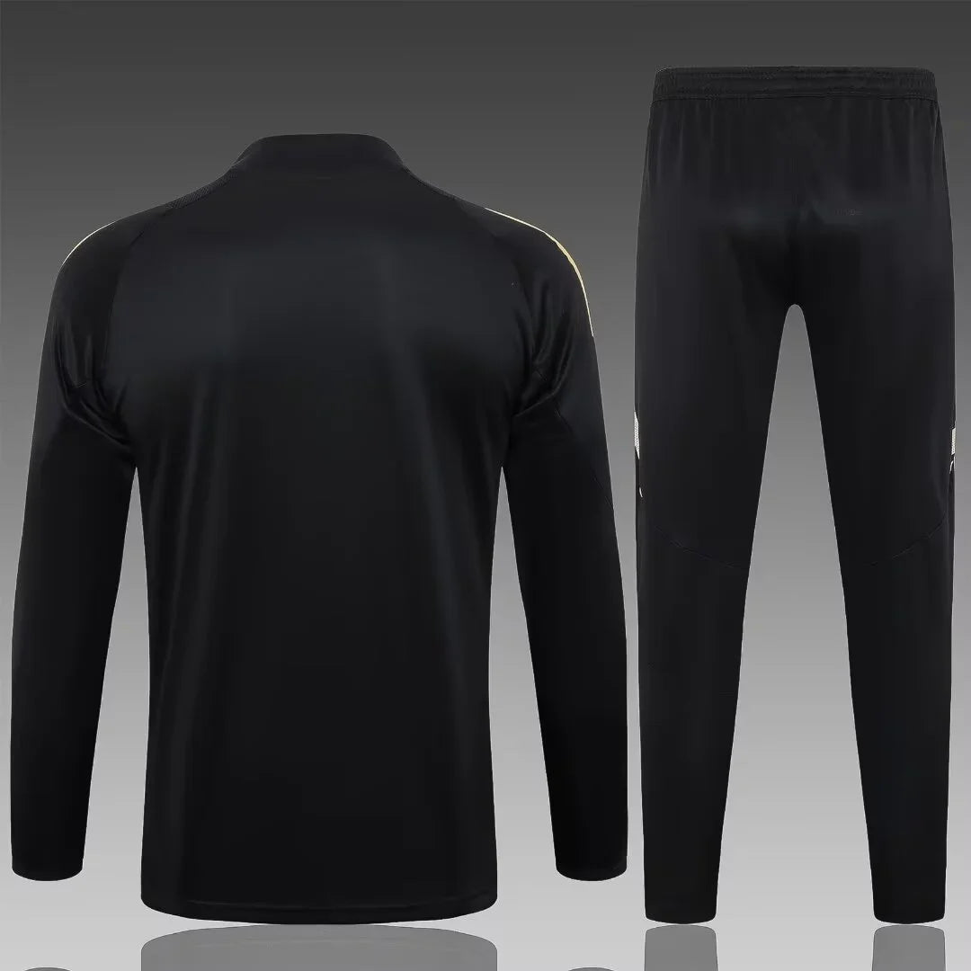 2024/2025 Real Madrid Half-Pull Tracksuit Black 1:1 Thai Quality FTBL4ALL