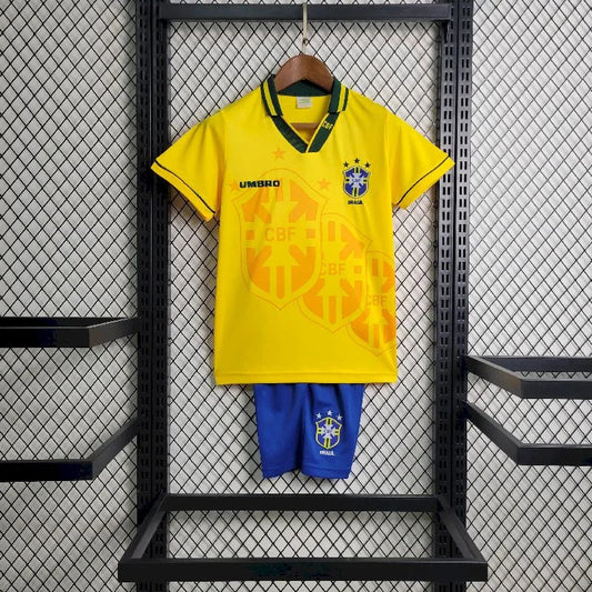 1994 Retro Kids Size Brazil Home Soccer Jersey FTBL4ALL