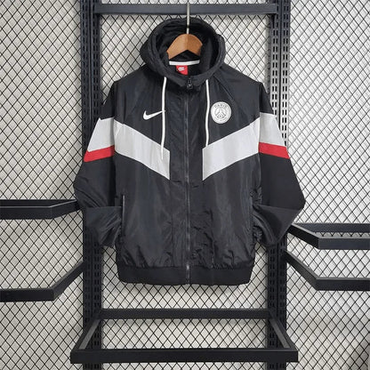 2023/2024 PSG Windbreaker Black And White Jersey FTBL4ALL