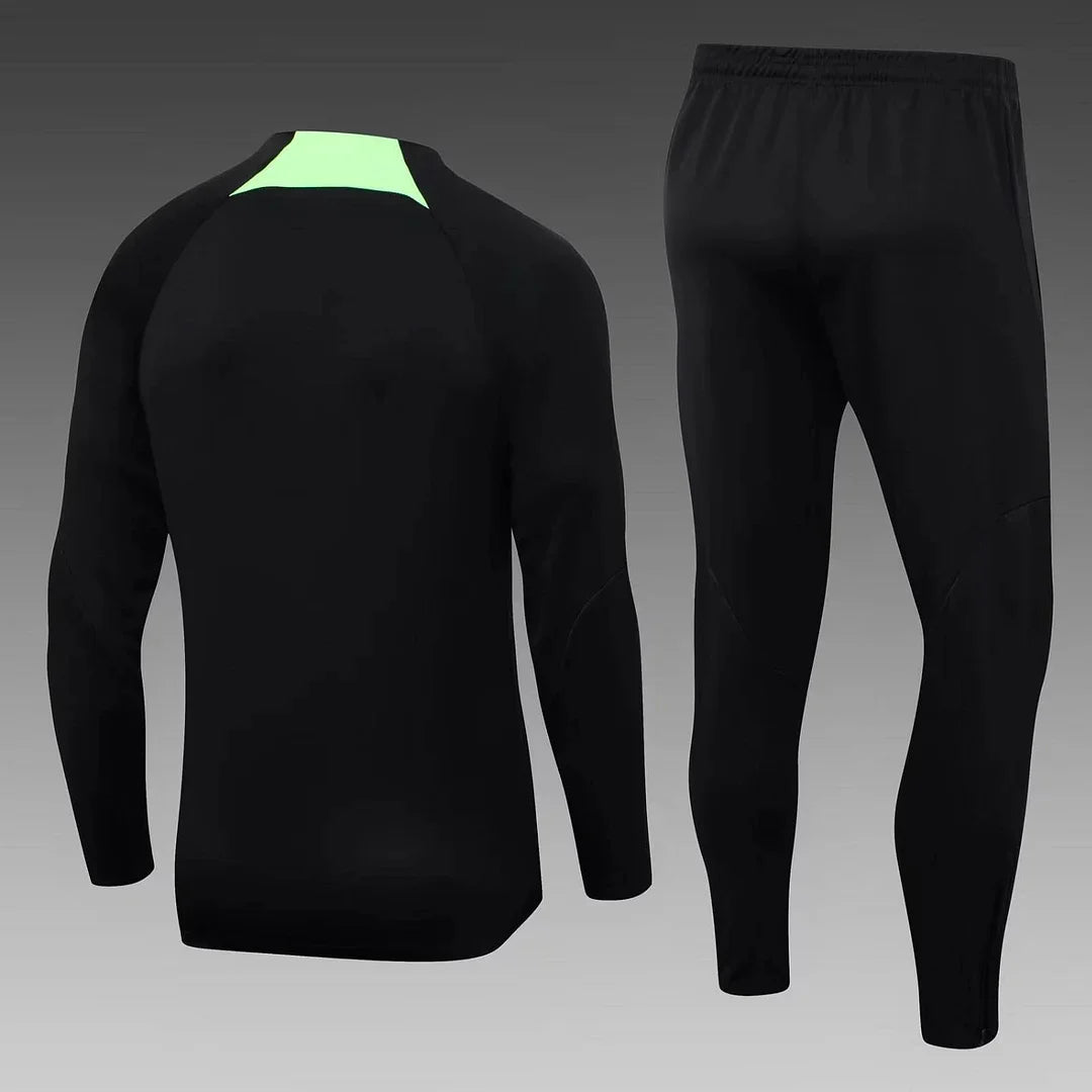 2023/2024 Liverpool Half-Pull Tracksuit Black Jersey 1:1 Thai Quality Set FTBL4ALL