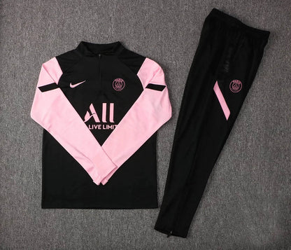 2021/2022 Psg Paris Saint-Germain Half-Pull Tracksuit Black Pink Sleeves FTBL4ALL