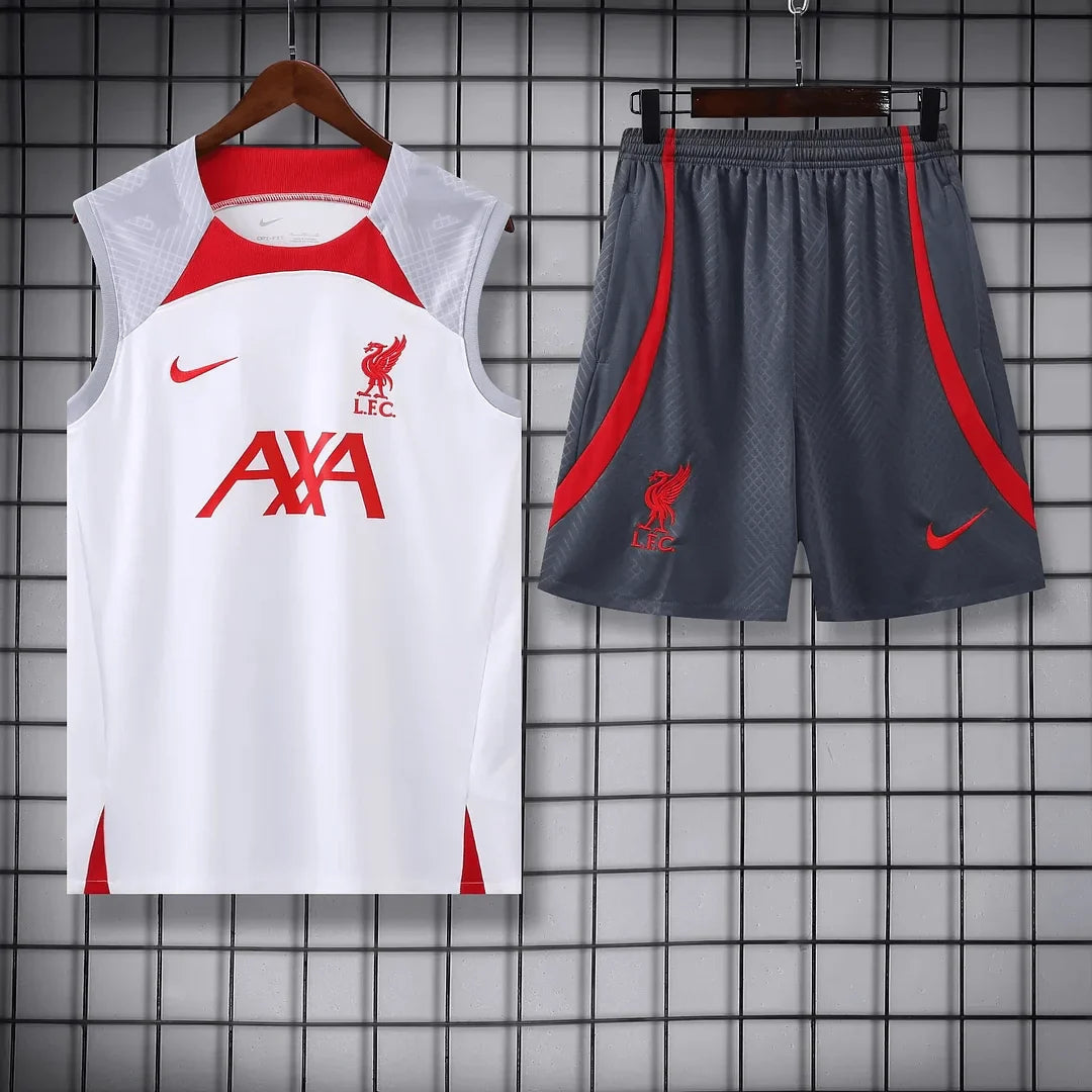 2023/2024 Liverpool pre-match training White Jersey+Shorts 1:1 Thai Quality FTBL4ALL