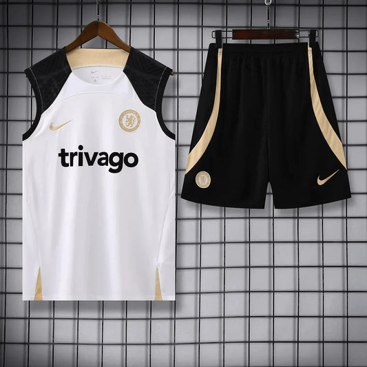 2023/2024 Chelsea pre-match training White Jersey+Shorts 1:1 Thai Quality FTBL4ALL