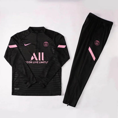 2021/2022 Psg Paris Saint-Germain Half-Pull Tracksuit Black FTBL4ALL