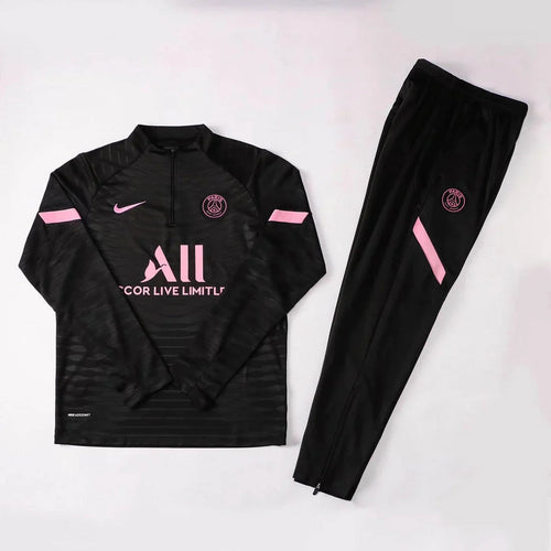 2021/2022 Psg Paris Saint-Germain Half-Pull Tracksuit Black FTBL4ALL