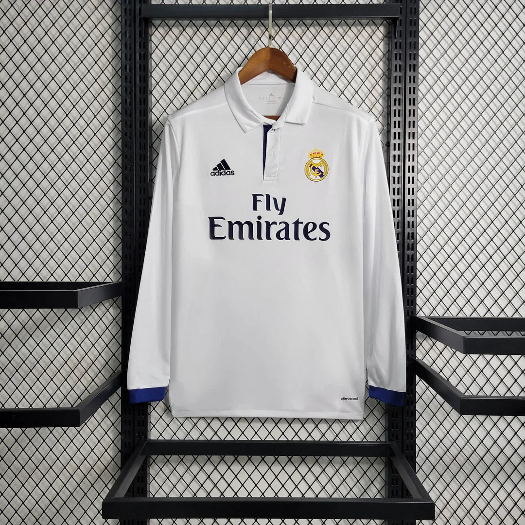 2016/2017 Retro Long Sleeve Real Madrid Home Football Shirt 1:1 Thai Quality FTBL4ALL