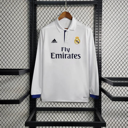 2016/2017 Retro Long Sleeve Real Madrid Home Football Shirt 1:1 Thai Quality FTBL4ALL