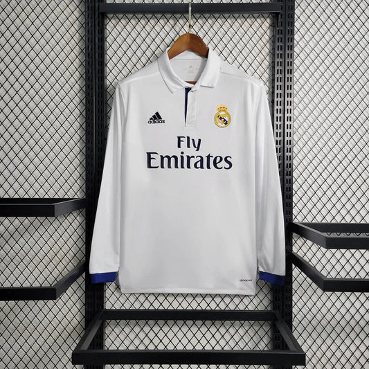 2016/2017 Retro Long Sleeve Real Madrid Home Football Shirt 1:1 Thai Quality FTBL4ALL