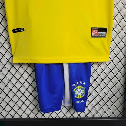 1998 Retro Kids Size Brazil Home Soccer Jersey FTBL4ALL