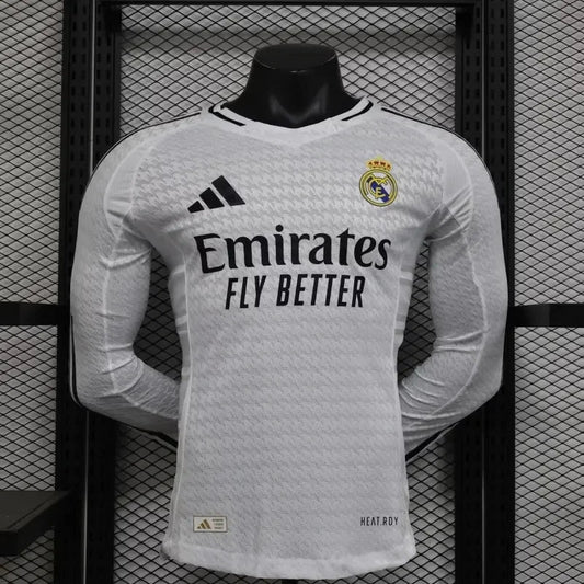2024/2025 Long Sleeve Real Madrid Home Football Shirt 1:1 Thai Quality FTBL4ALL