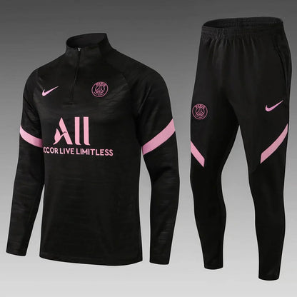 2021/2022 Psg Paris Saint-Germain Half-Pull Tracksuit Black FTBL4ALL